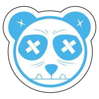 Tough Panda Sticker (Baby Blue)
